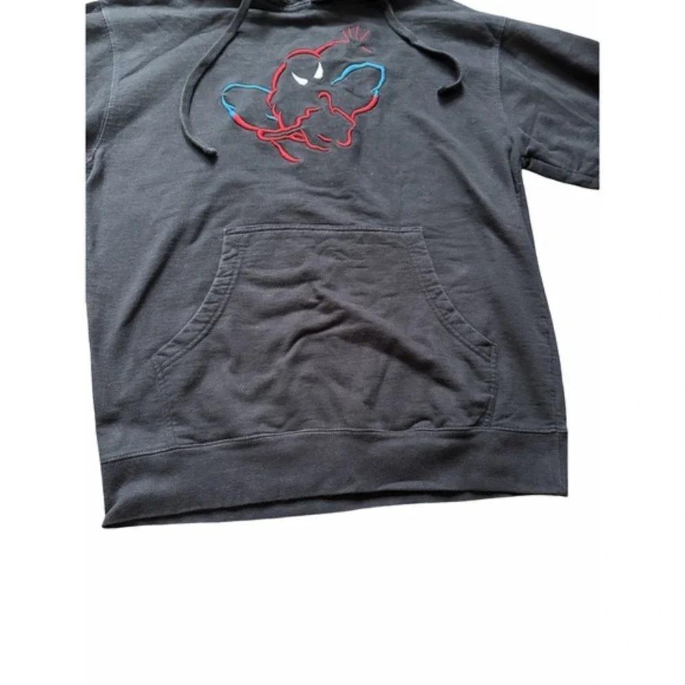Spider-Man Universal Studios‎ Marvel Hoodie Black Embroidered Logo Mens Medium M - Picture 5 of 9